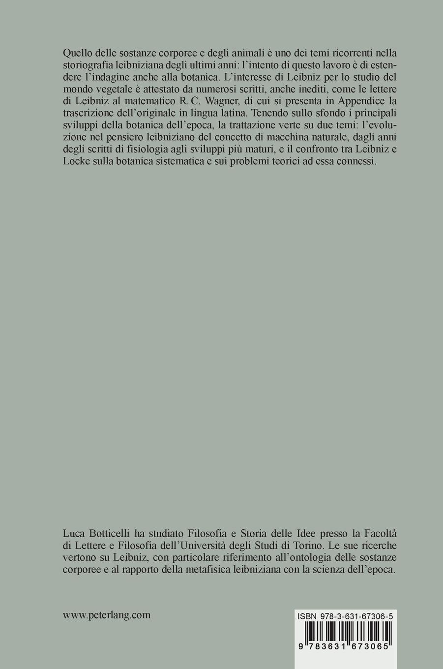 Rückseitencover Leibniz e la botanica