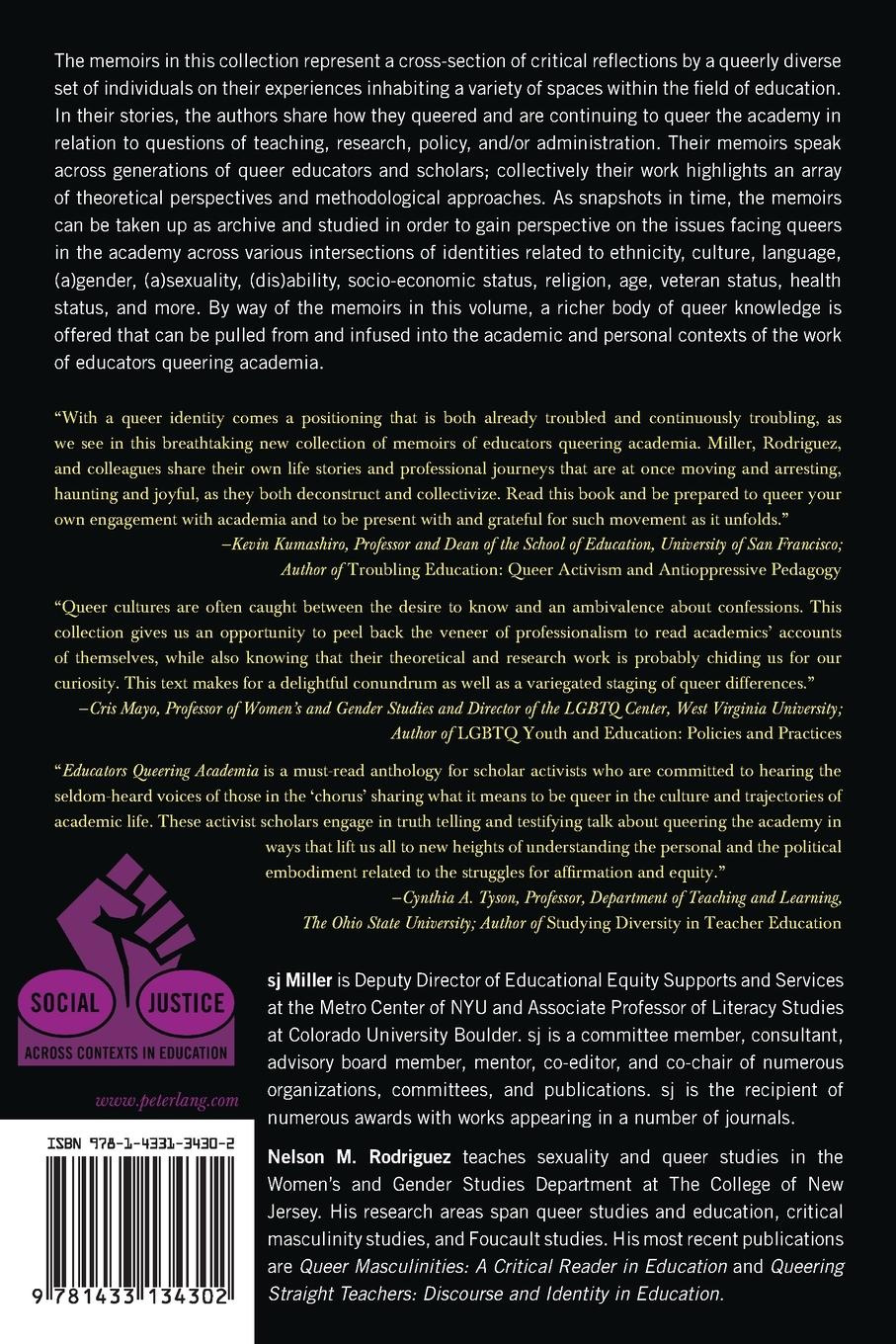 Rückseitencover Educators Queering Academia