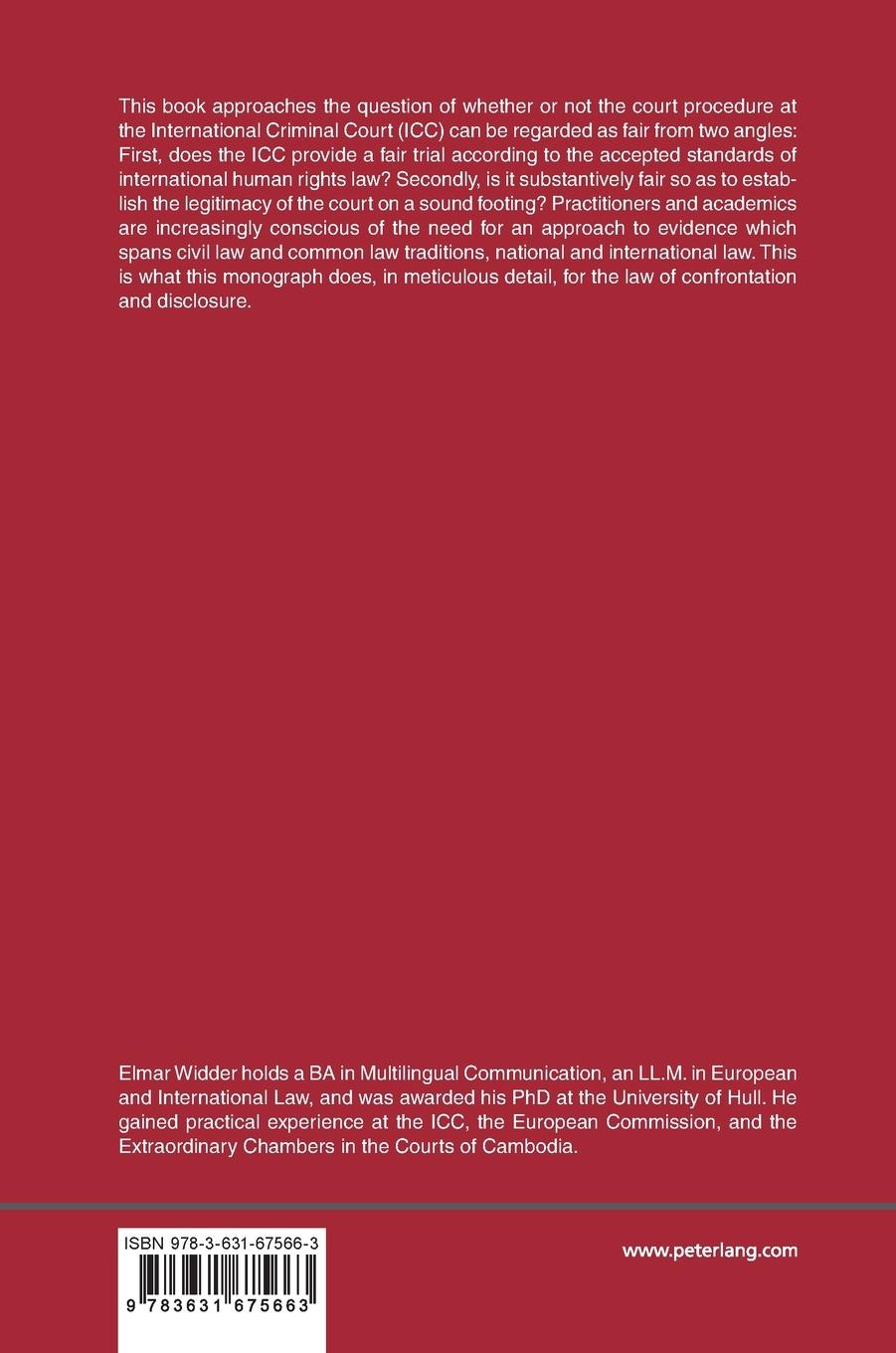 Rückseitencover A Fair Trial at the International Criminal Court? Human Rights Standards and Legitimacy