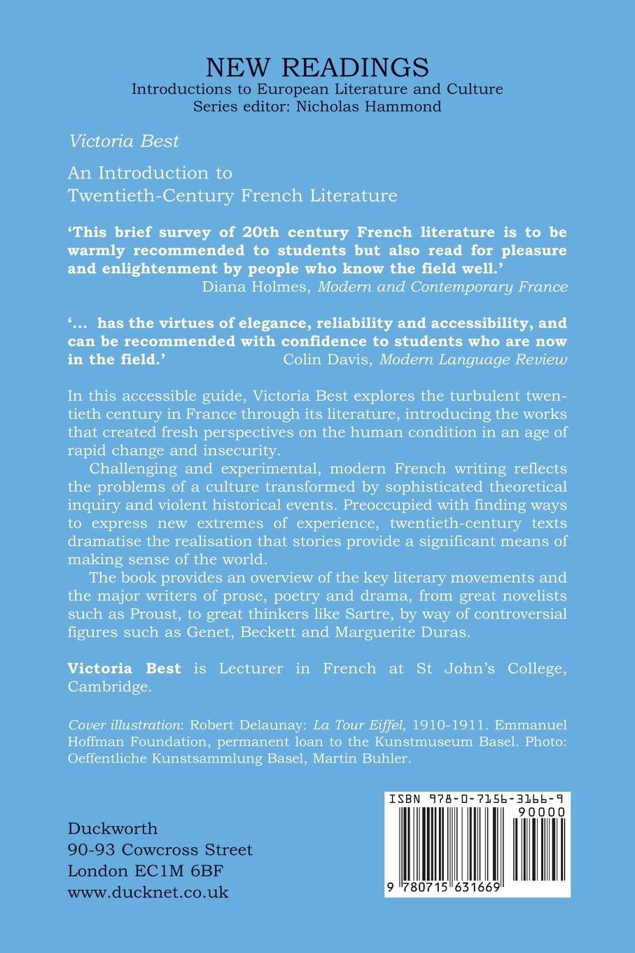 Rückseitencover An Introduction to Twentieth-Century French Literature