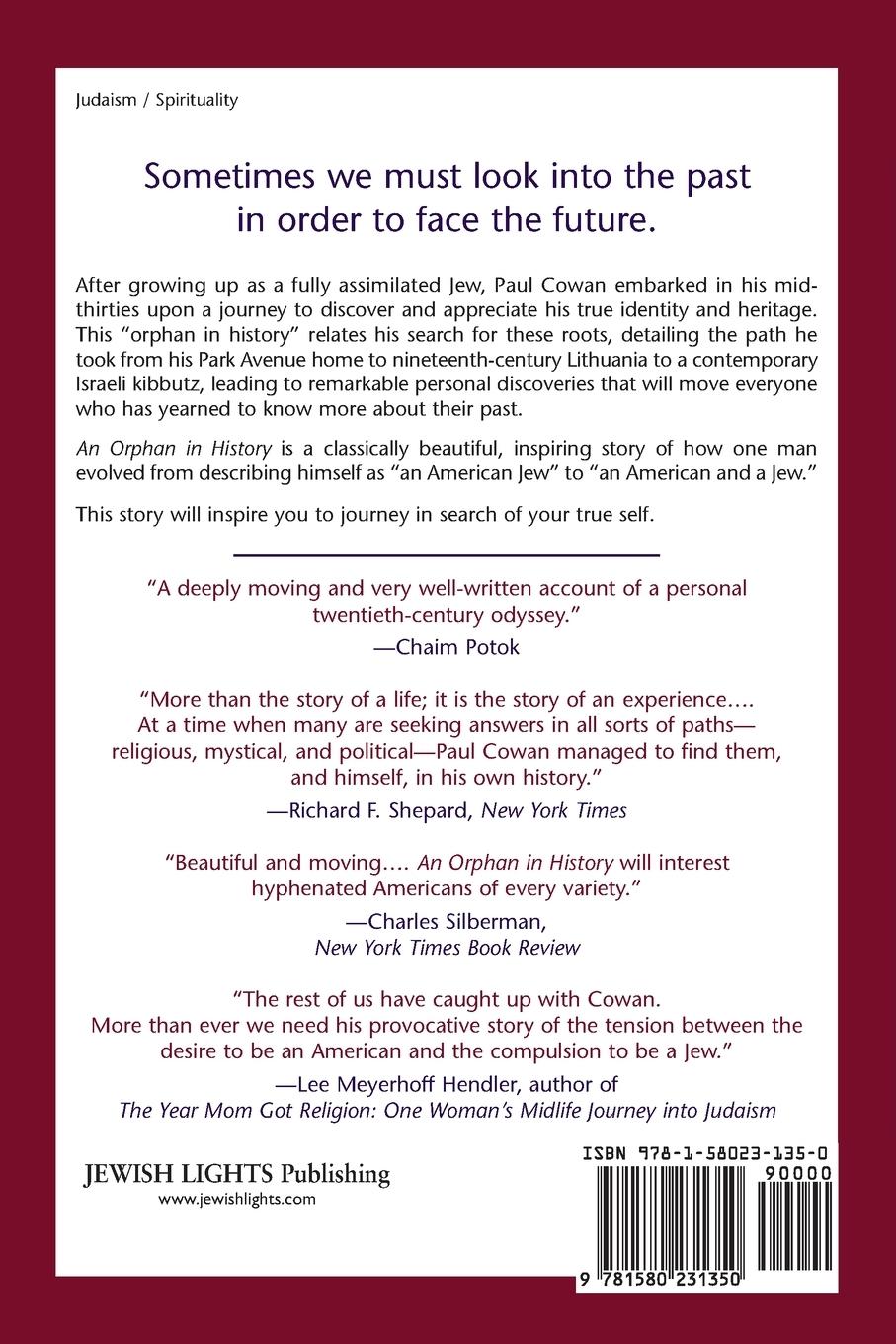 Rückseitencover An Orphan in History