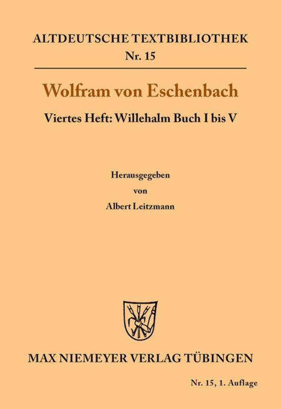 Vorderes Coverbild Willehalm Buch I bis V