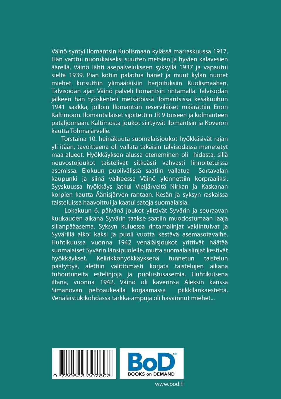 Rückseitencover Kuolema Syvärillä