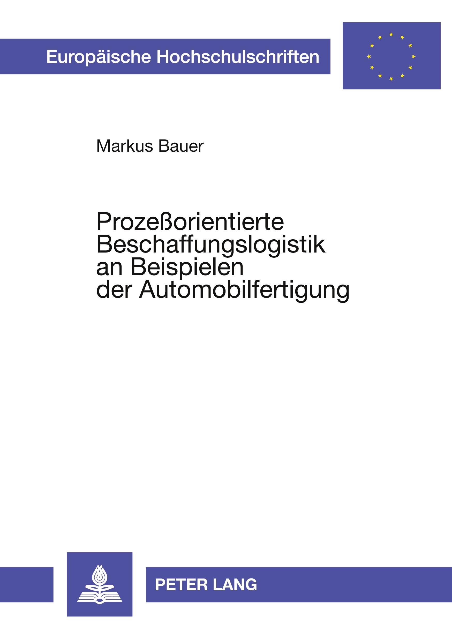 Vorderes Coverbild Prozeßorientierte Beschaffungslogistik an Beispielen der Automobilfertigung