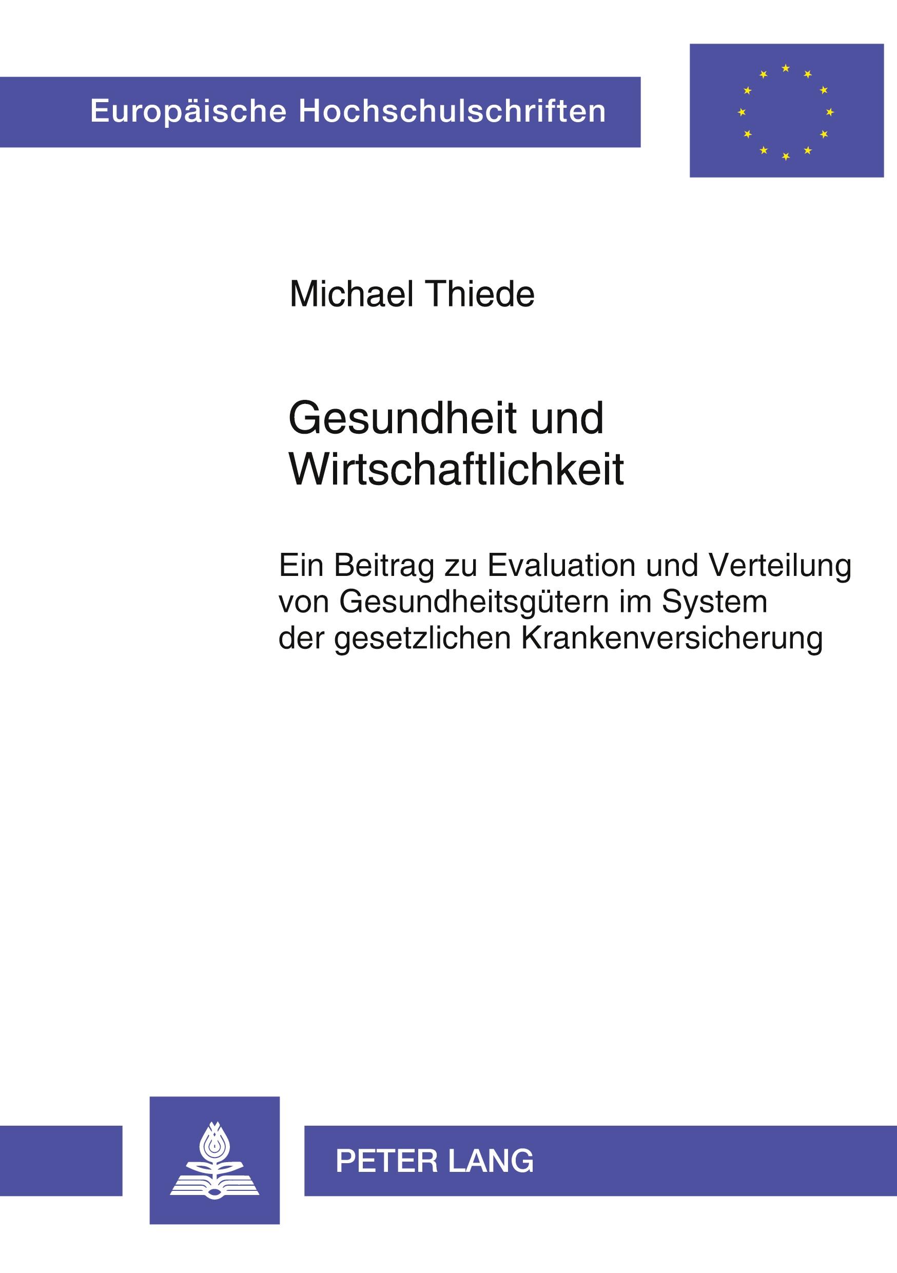 Vorderes Coverbild Gesundheit und Wirtschaftlichkeit