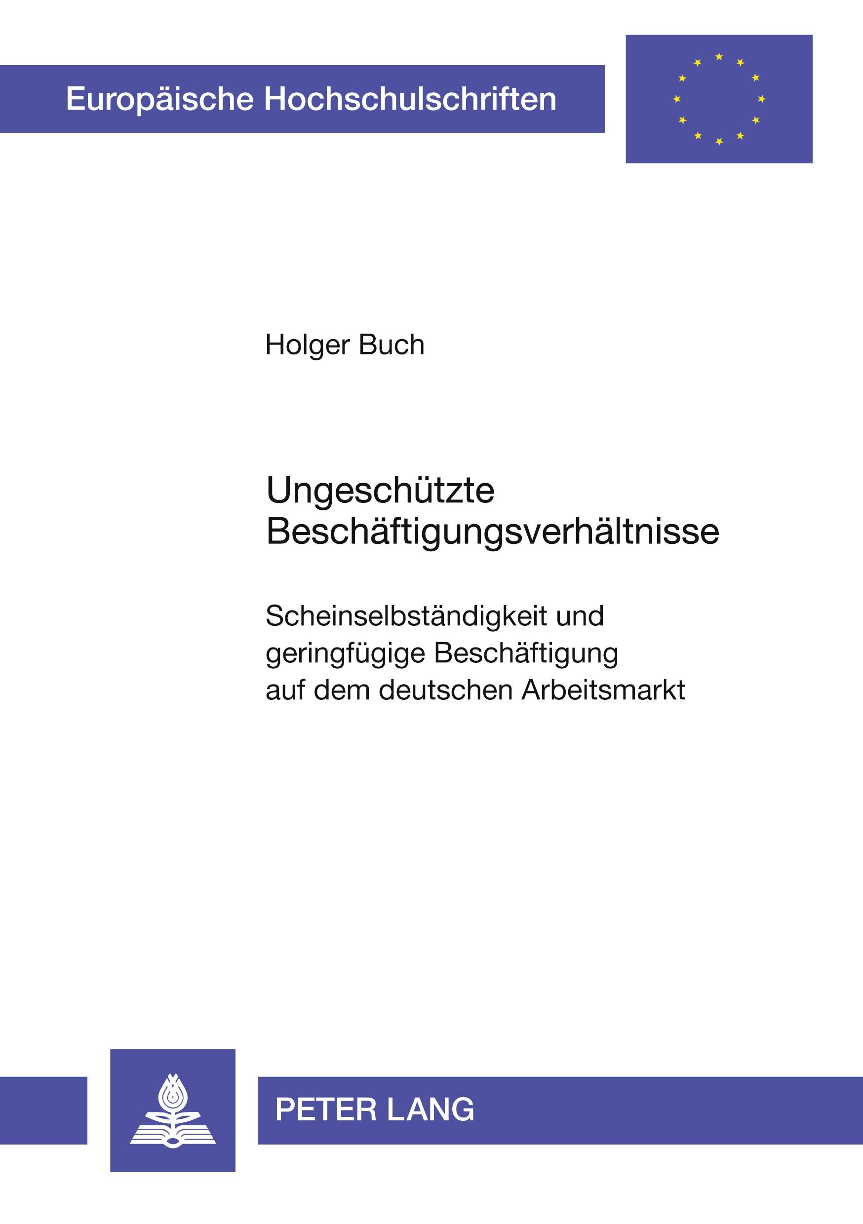 Vorderes Coverbild Ungeschützte Beschäftigungsverhältnisse