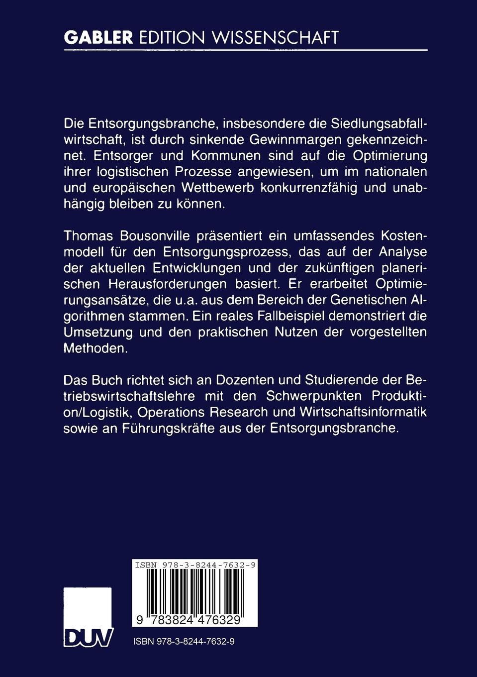 Rückseitencover Tourenplanung für die Siedlungsabfallentsorgung