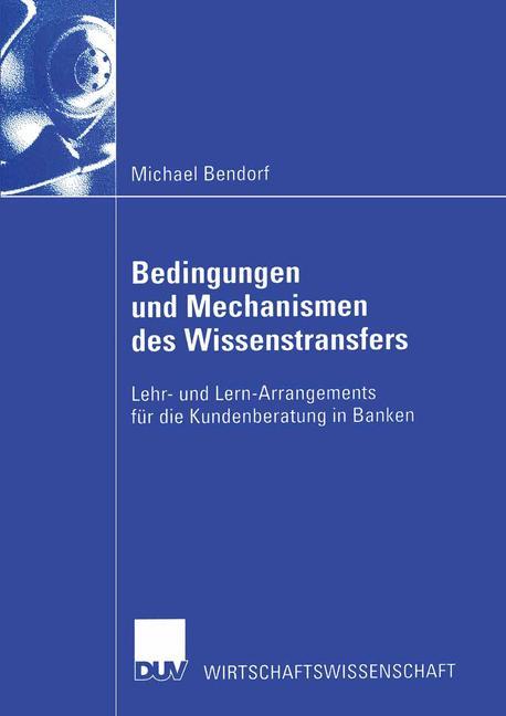 Vorderes Coverbild Bedingungen und Mechanismen des Wissenstransfers