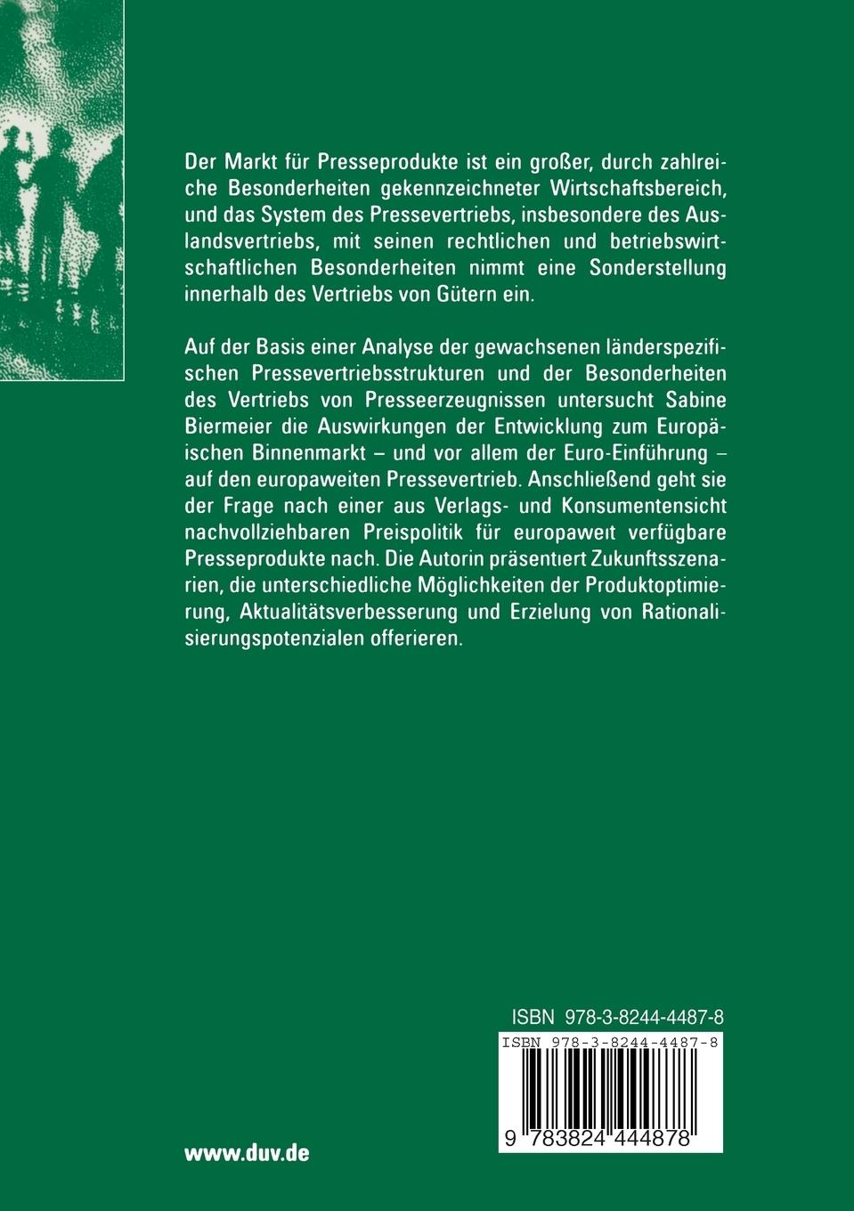 Rückseitencover Pressevertrieb in Europa