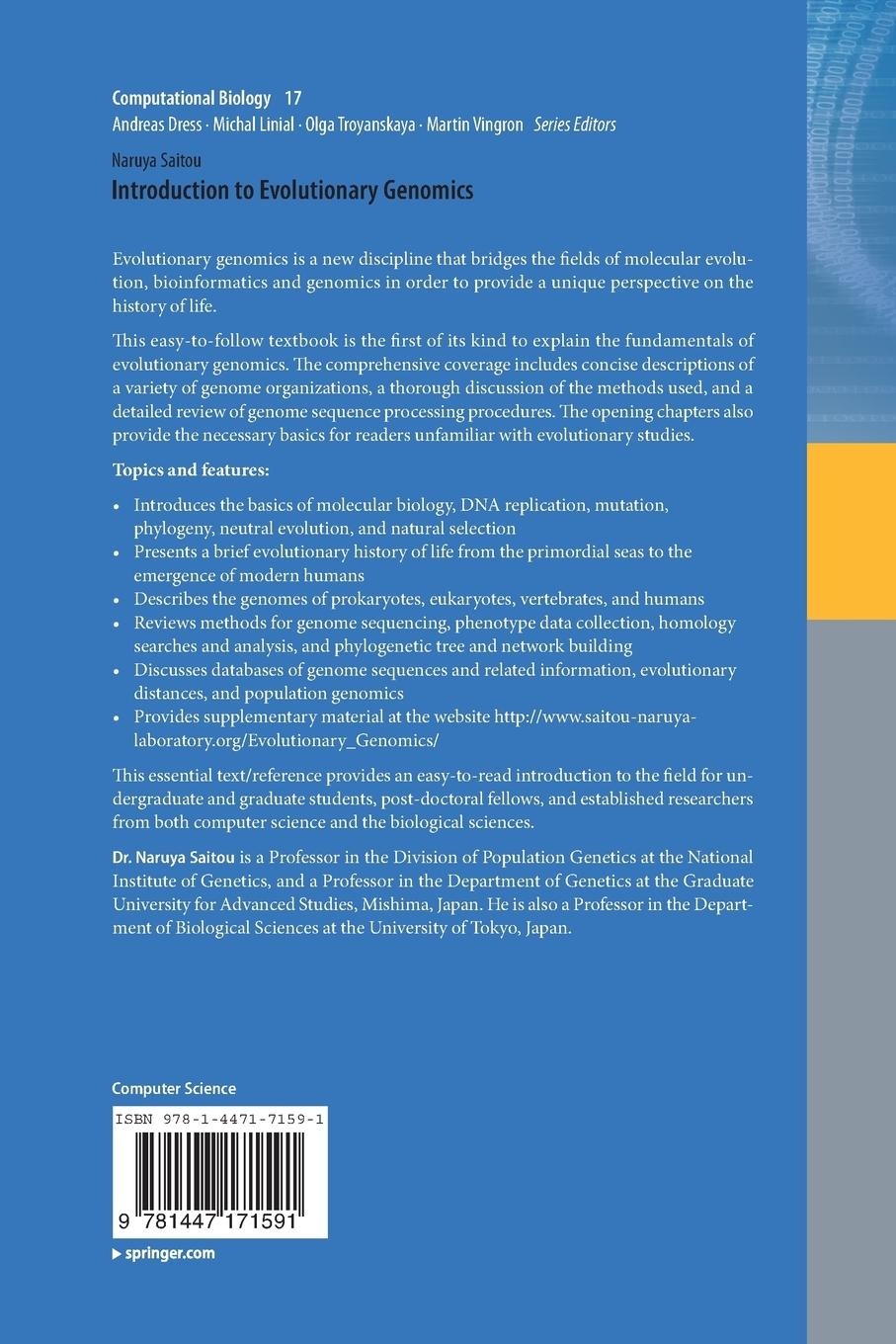 Rückseitencover Introduction to Evolutionary Genomics