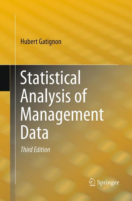 Vorderes Coverbild Statistical Analysis of Management Data