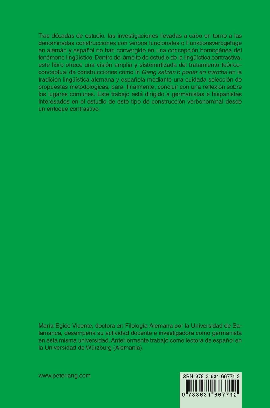 Rückseitencover El tratamiento teórico-conceptual de las construcciones con verbos funcionales en la tradición lingüística alemana y española