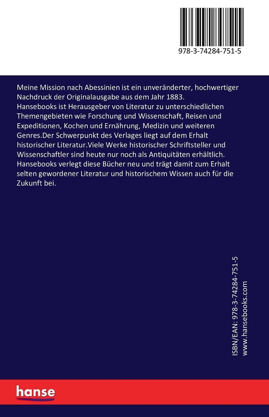 Rückseitencover Meine Mission nach Abessinien