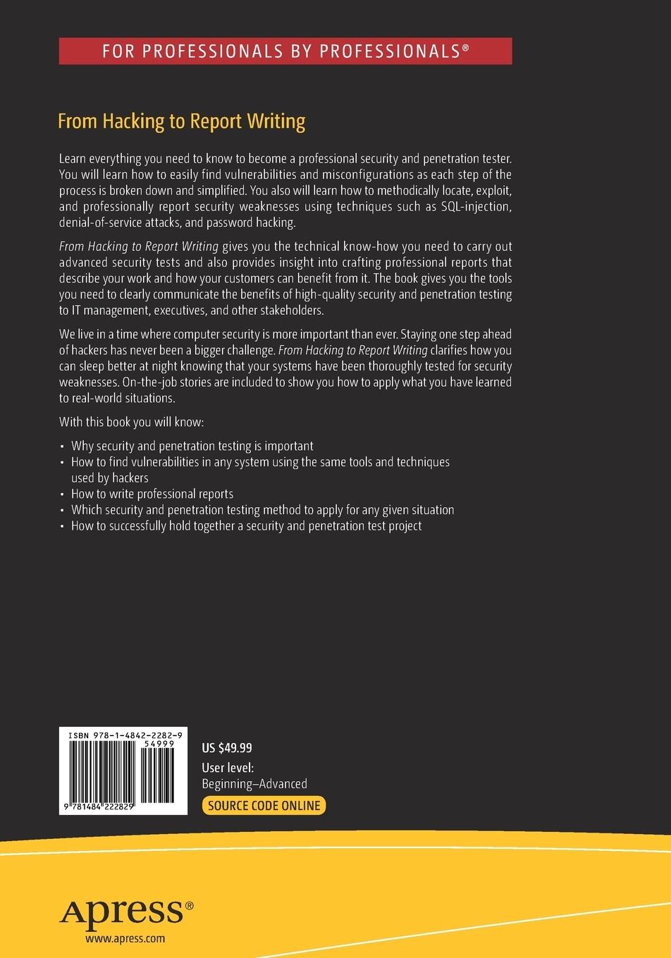 Rückseitencover From Hacking to Report Writing