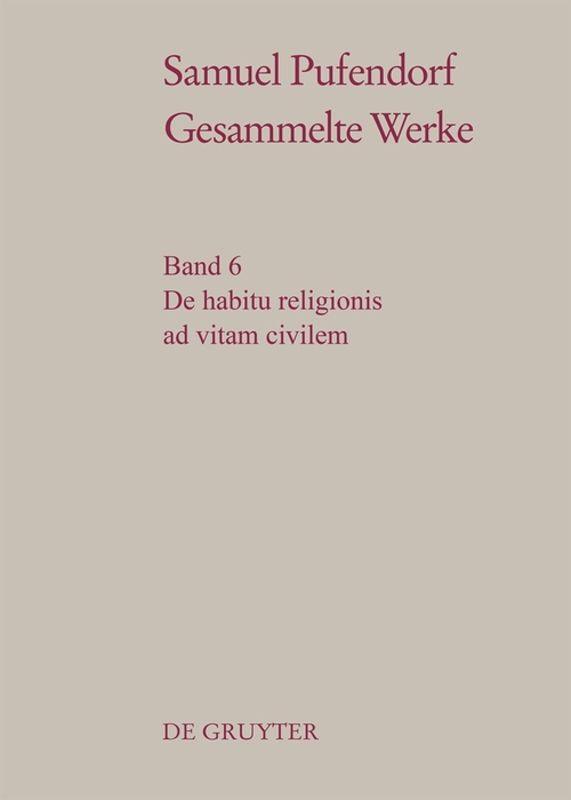 Vorderes Coverbild De habitu religionis ad vitam civilem