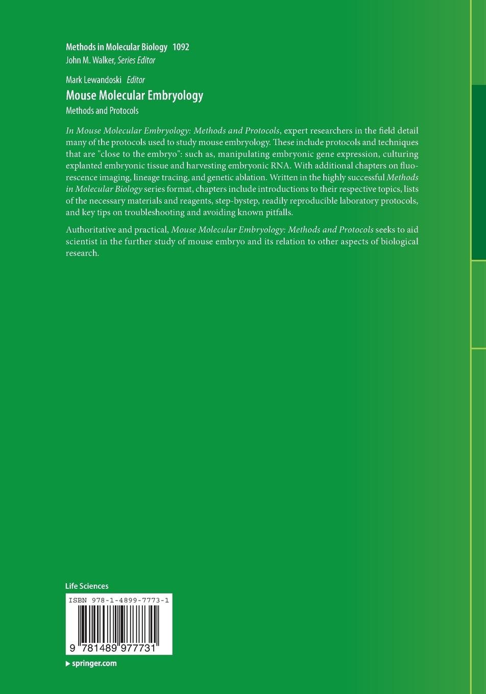 Rückseitencover Mouse Molecular Embryology