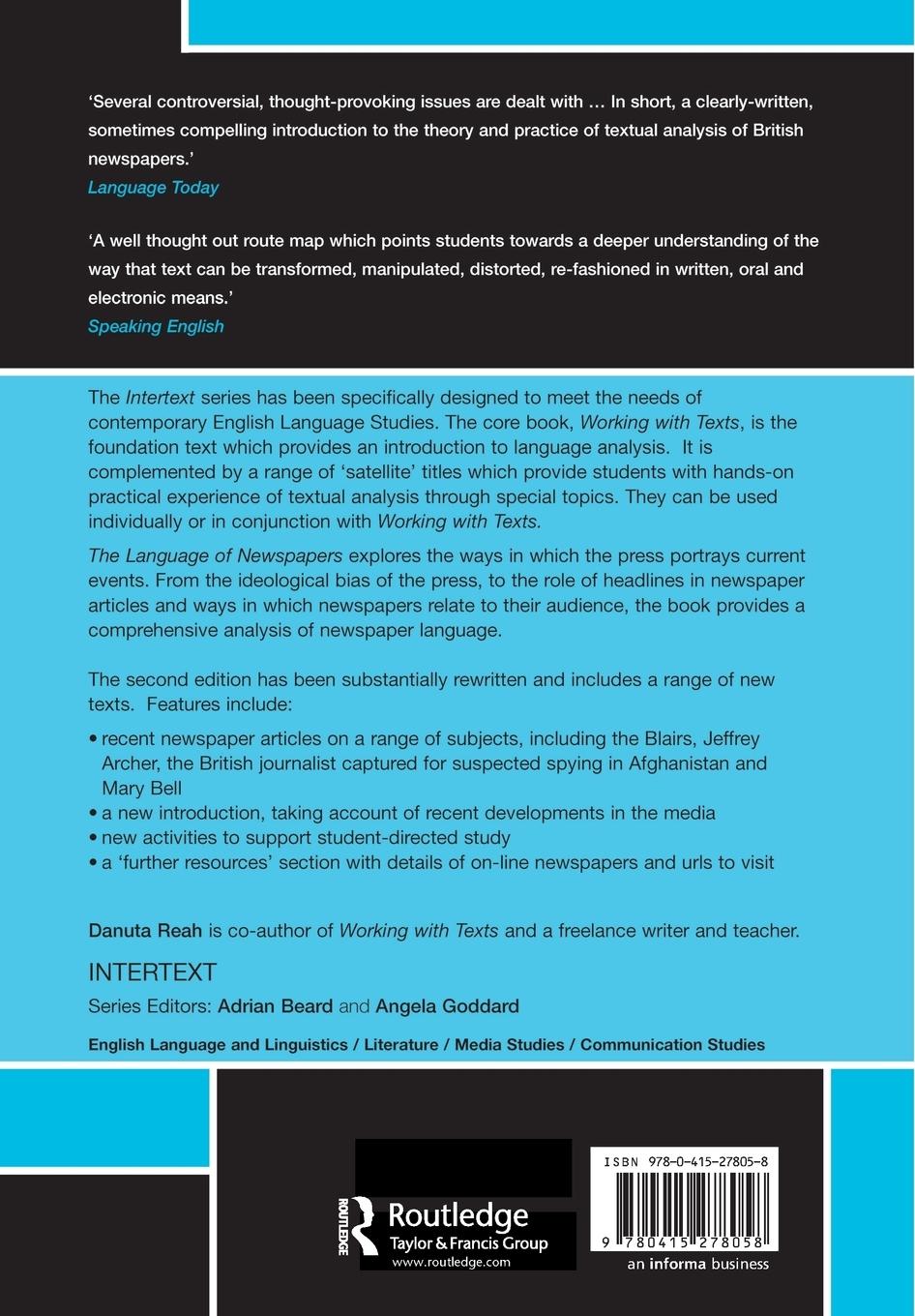 Rückseitencover The Language of Newspapers