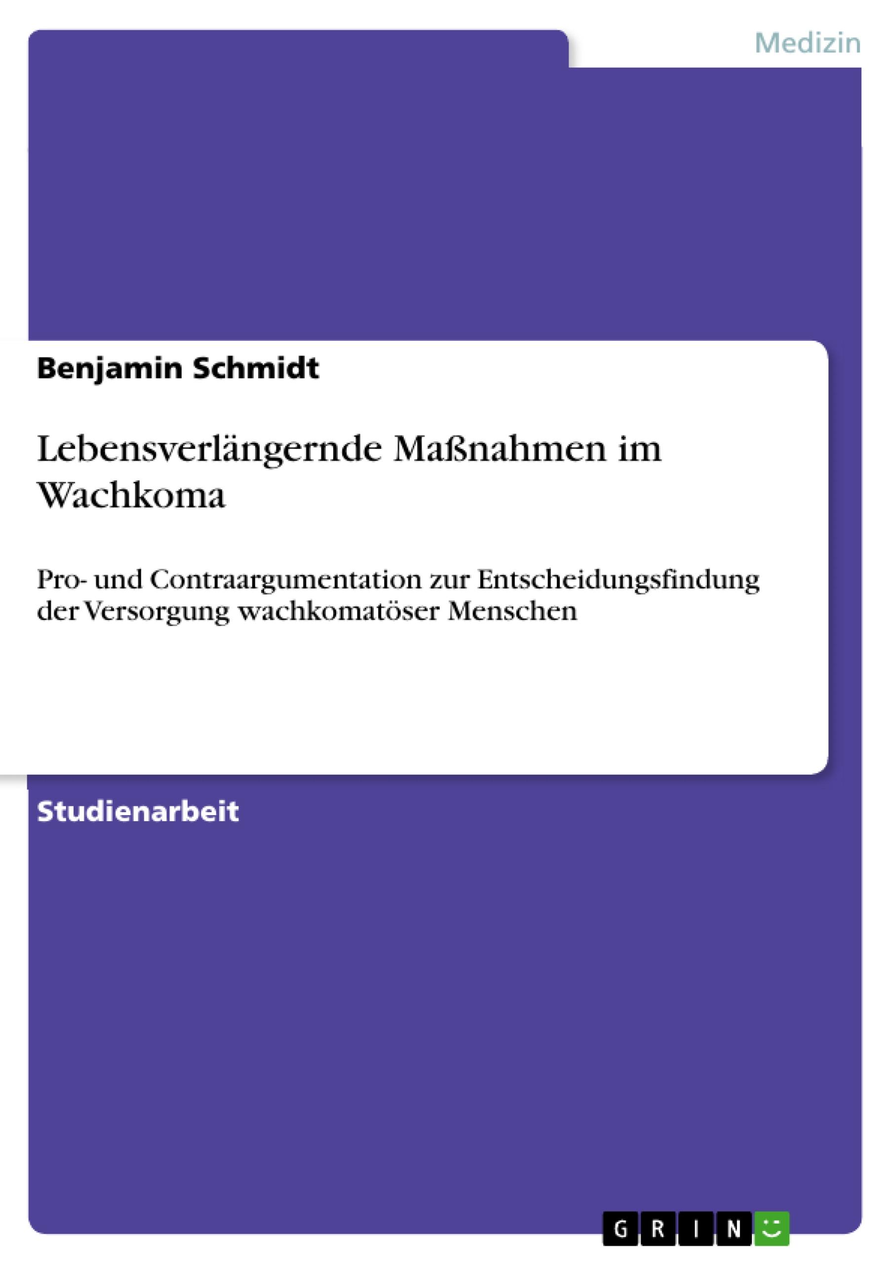 Vorderes Coverbild Lebensverlängernde Maßnahmen im Wachkoma