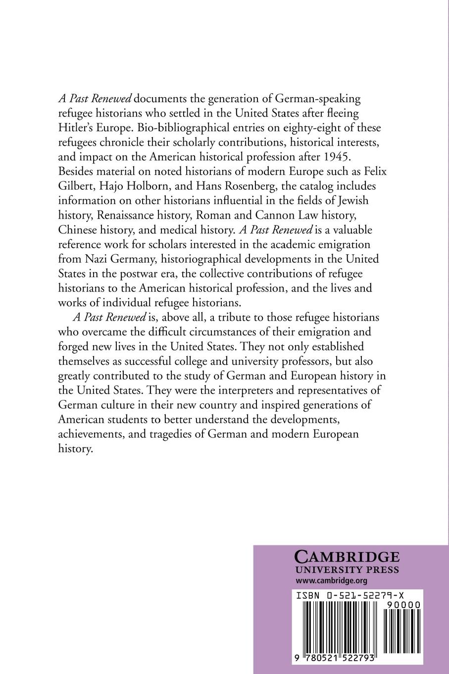 Rückseitencover A Past Renewed