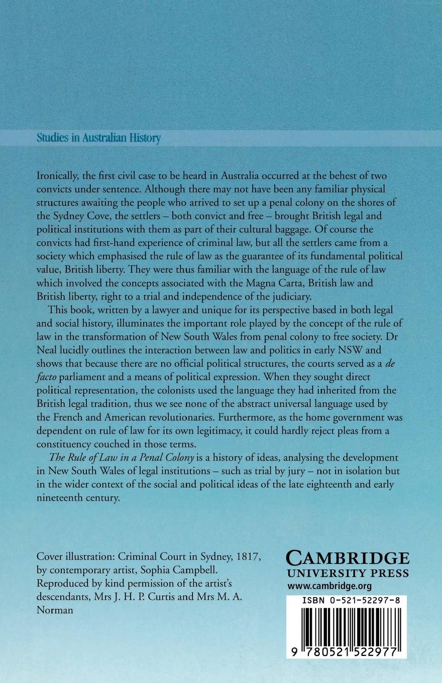 Rückseitencover The Rule of Law in a Penal Colony