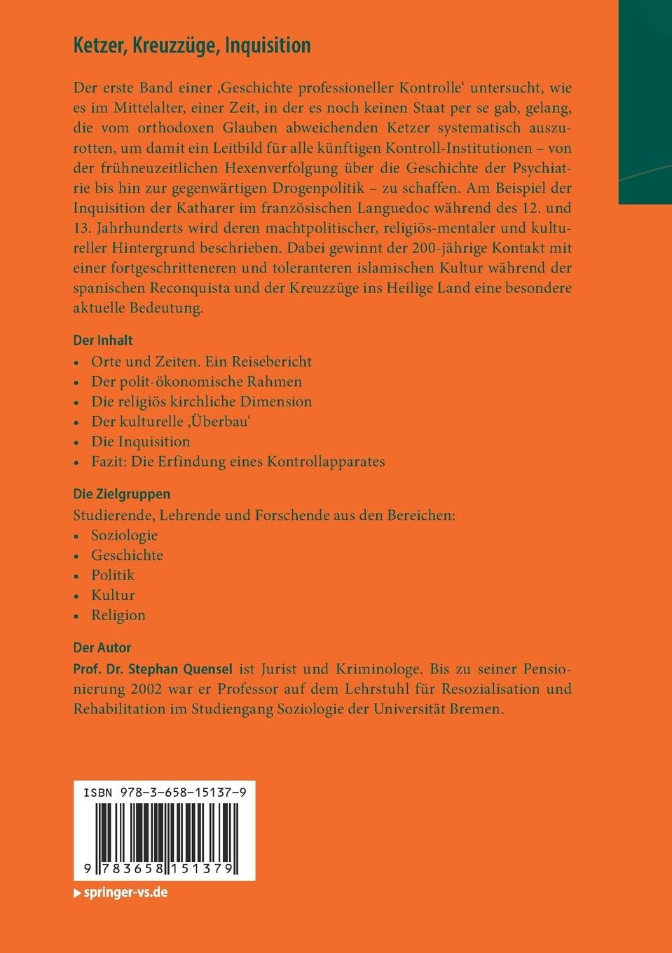 Rückseitencover Ketzer, Kreuzzüge, Inquisition