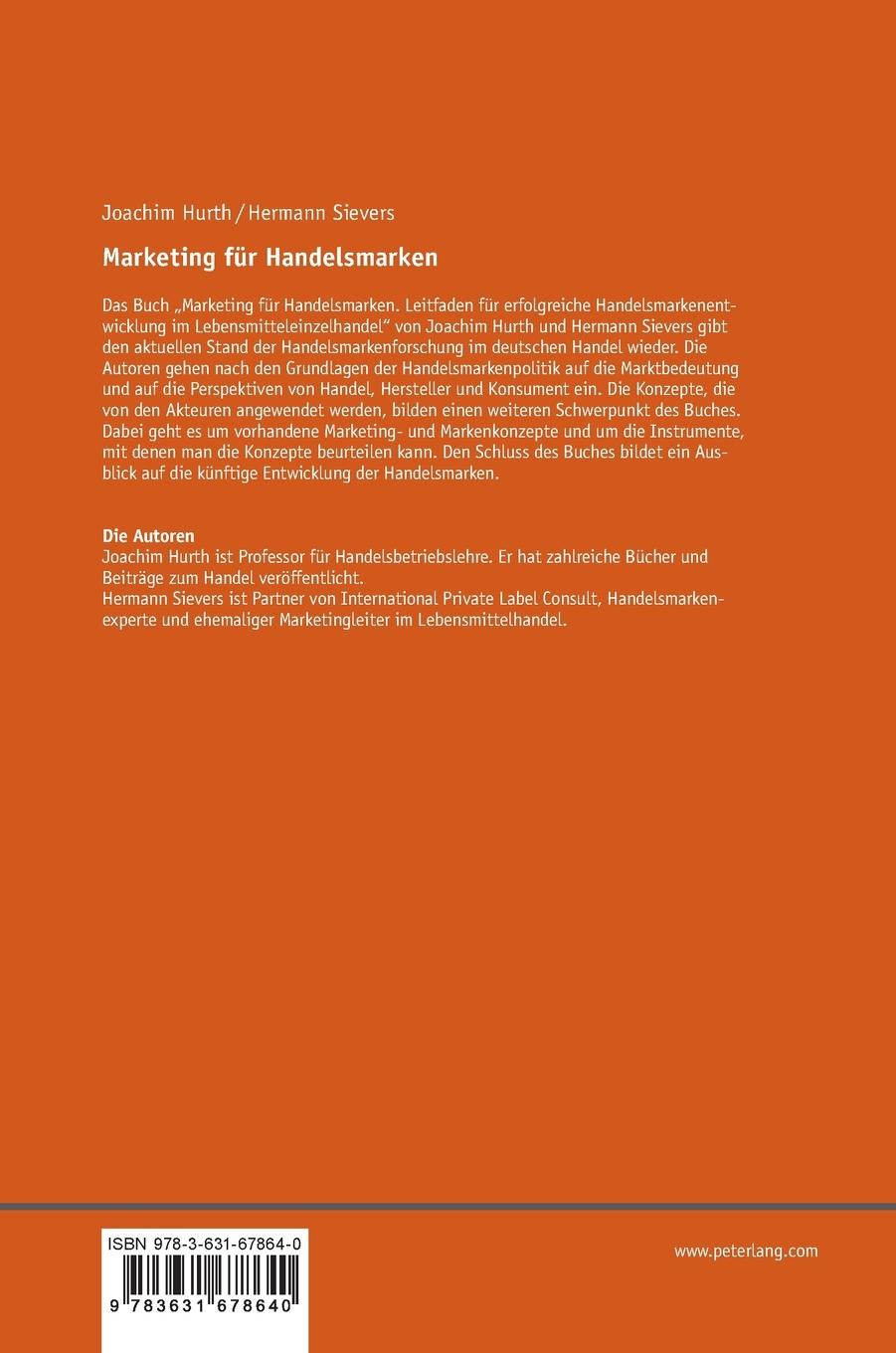 Rückseitencover Marketing für Handelsmarken