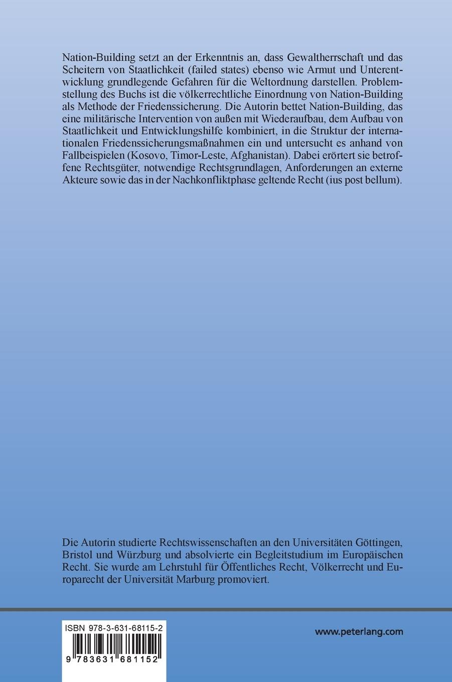Rückseitencover Nation-Building als Aspekt des Völkerrechts