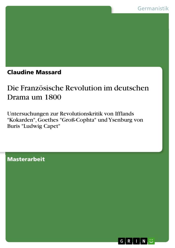 Vorderes Coverbild Die Französische Revolution im deutschen Drama um 1800