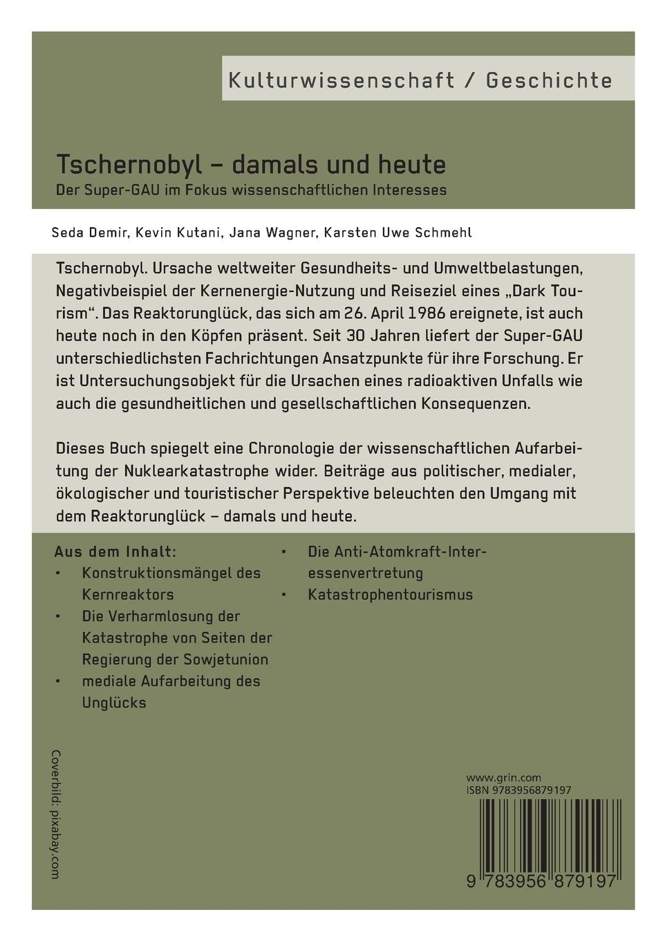 Rückseitencover Tschernobyl - damals und heute