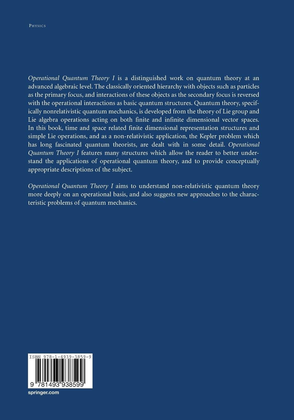Rückseitencover Operational Quantum Theory I