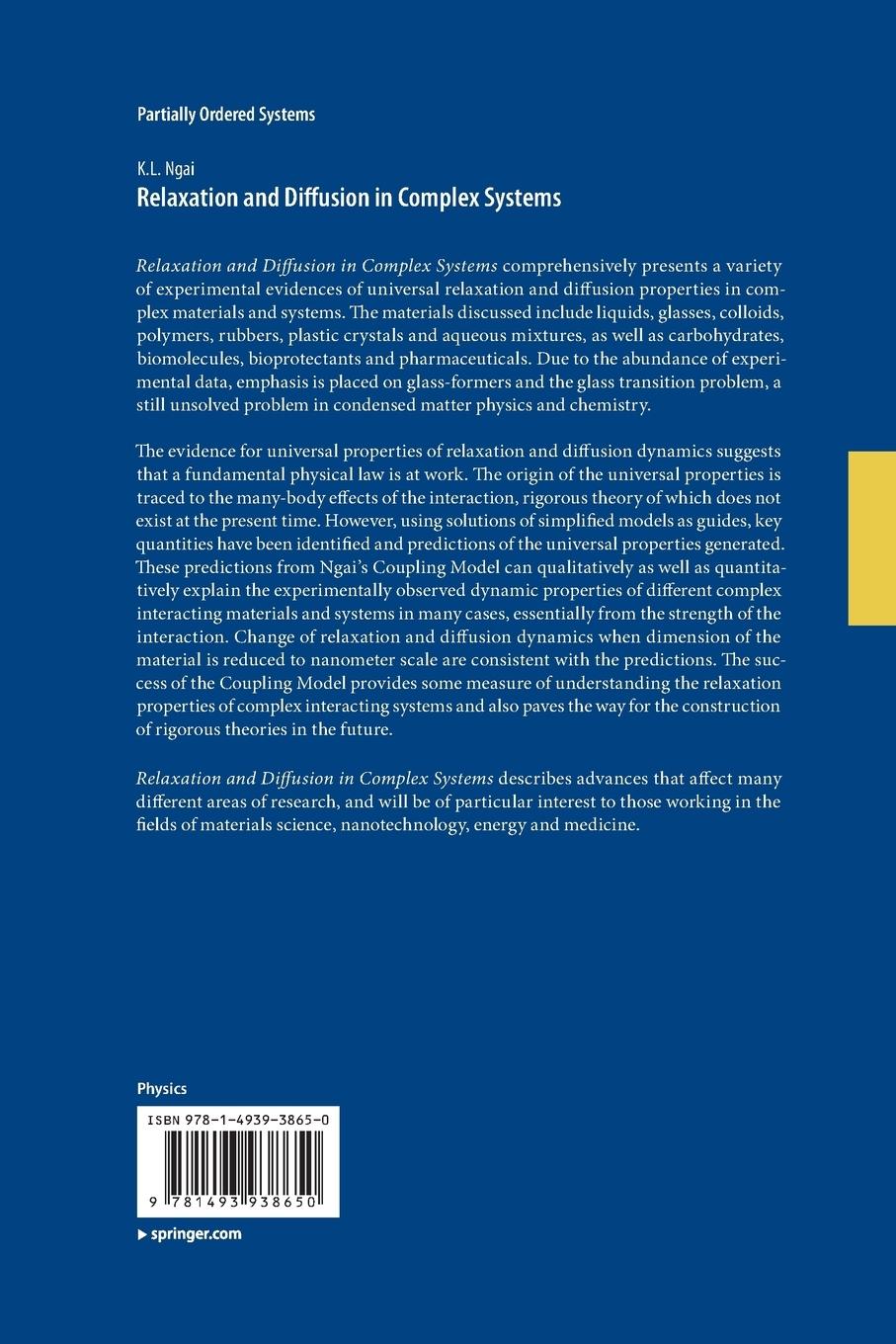 Rückseitencover Relaxation and Diffusion in Complex Systems