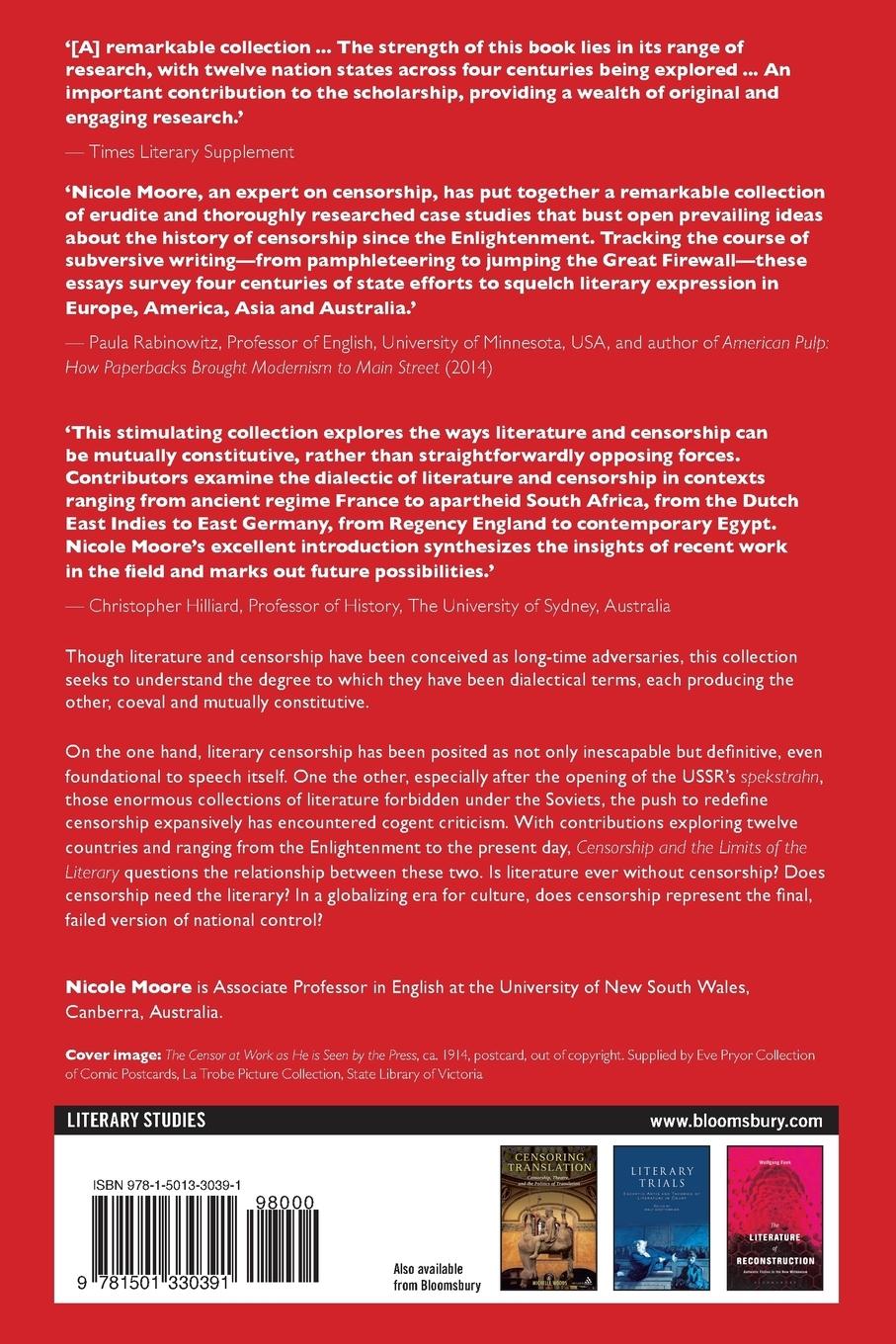 Rückseitencover Censorship and the Limits of the Literary