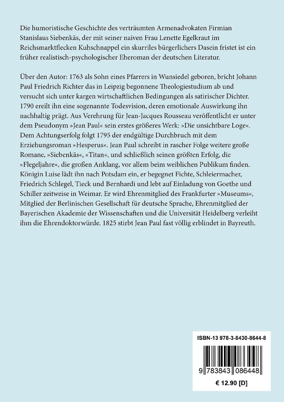 Rückseitencover Siebenkäs