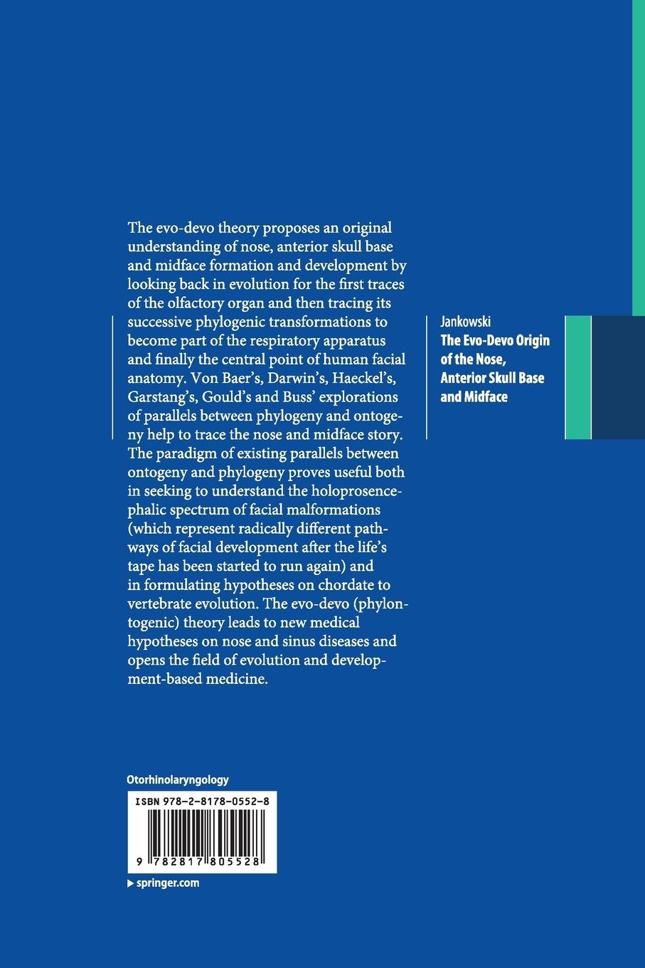 Rückseitencover The Evo-Devo Origin of the Nose, Anterior Skull Base and Midface