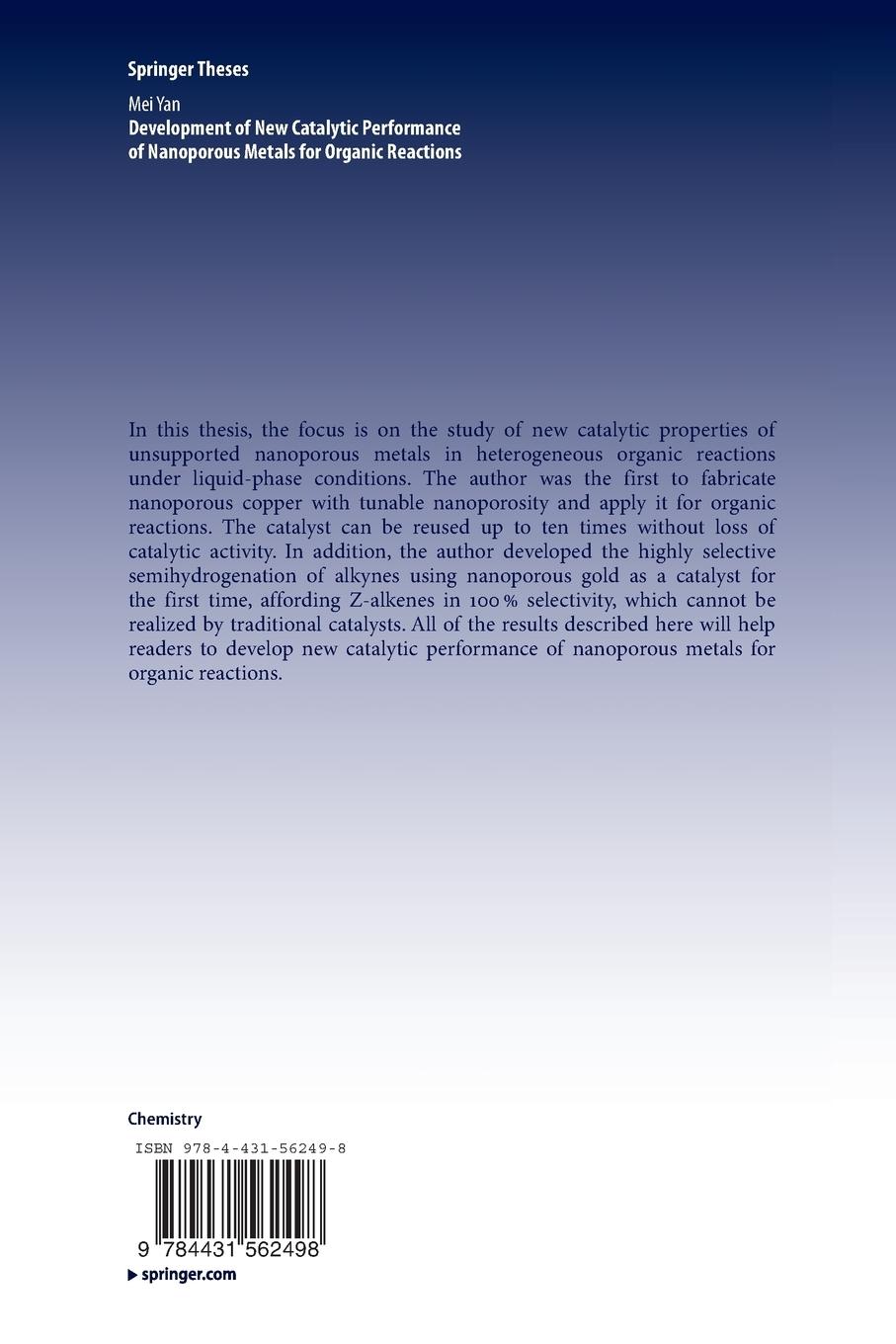 Rückseitencover Development of New Catalytic Performance of Nanoporous Metals for Organic Reactions