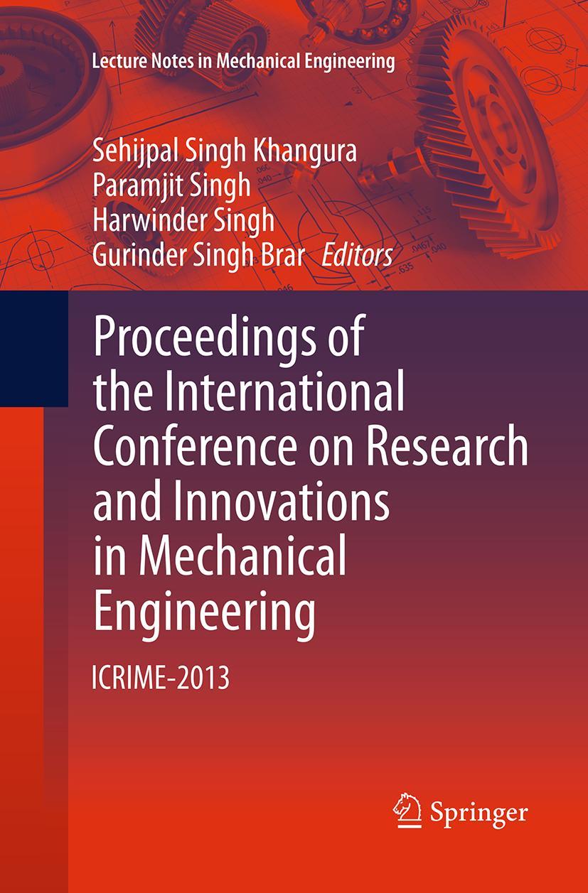 Vorderes Coverbild Proceedings of the International Conference on Research and Innovations in Mechanical Engineering