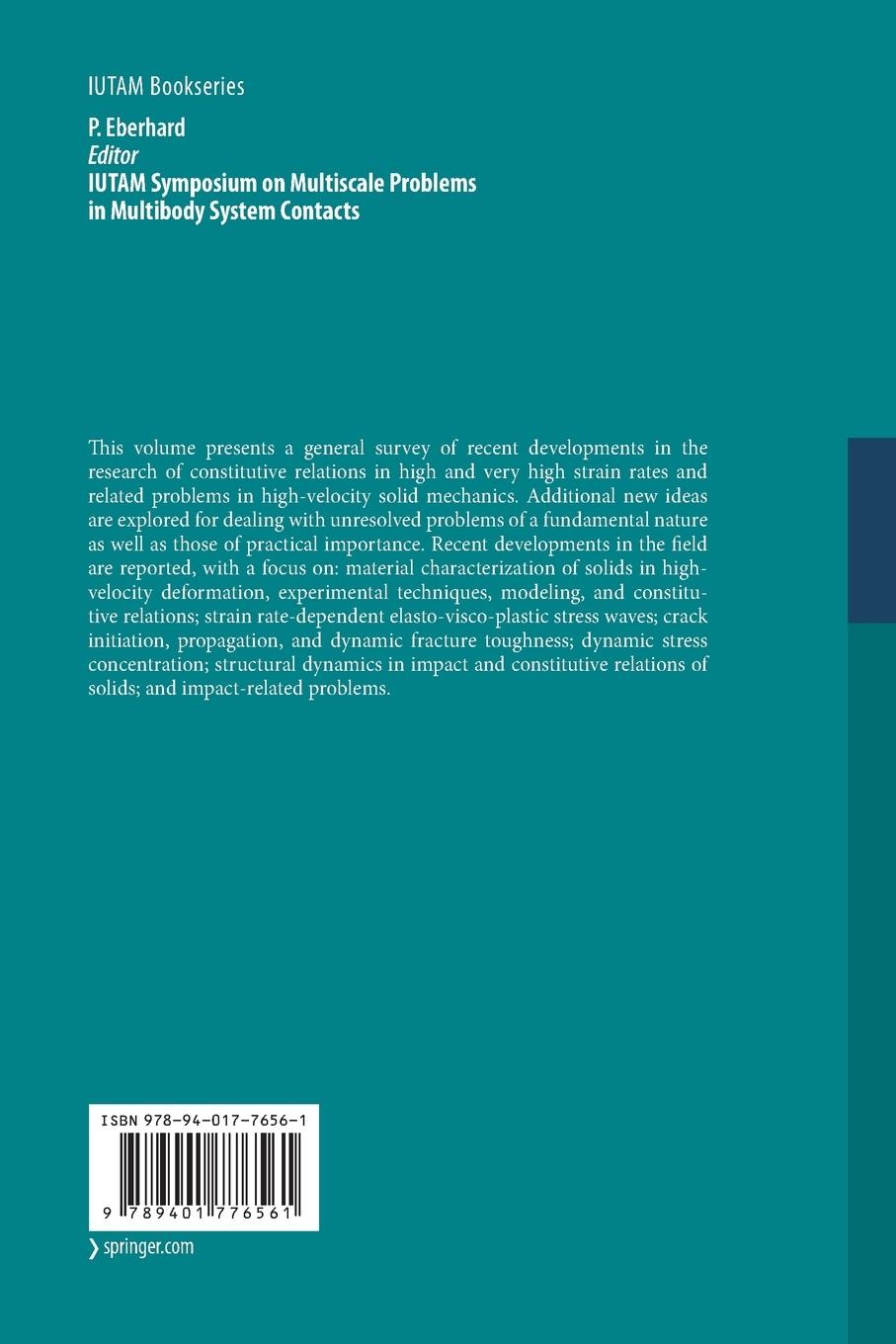Rückseitencover IUTAM Symposium on Multiscale Problems in Multibody System Contacts