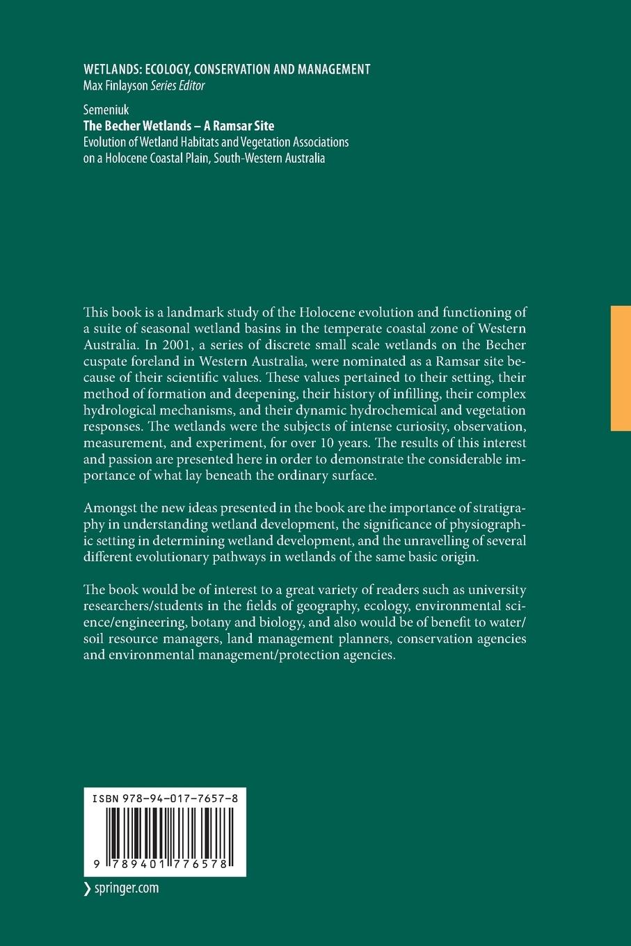 Rückseitencover The Becher Wetlands - A Ramsar Site