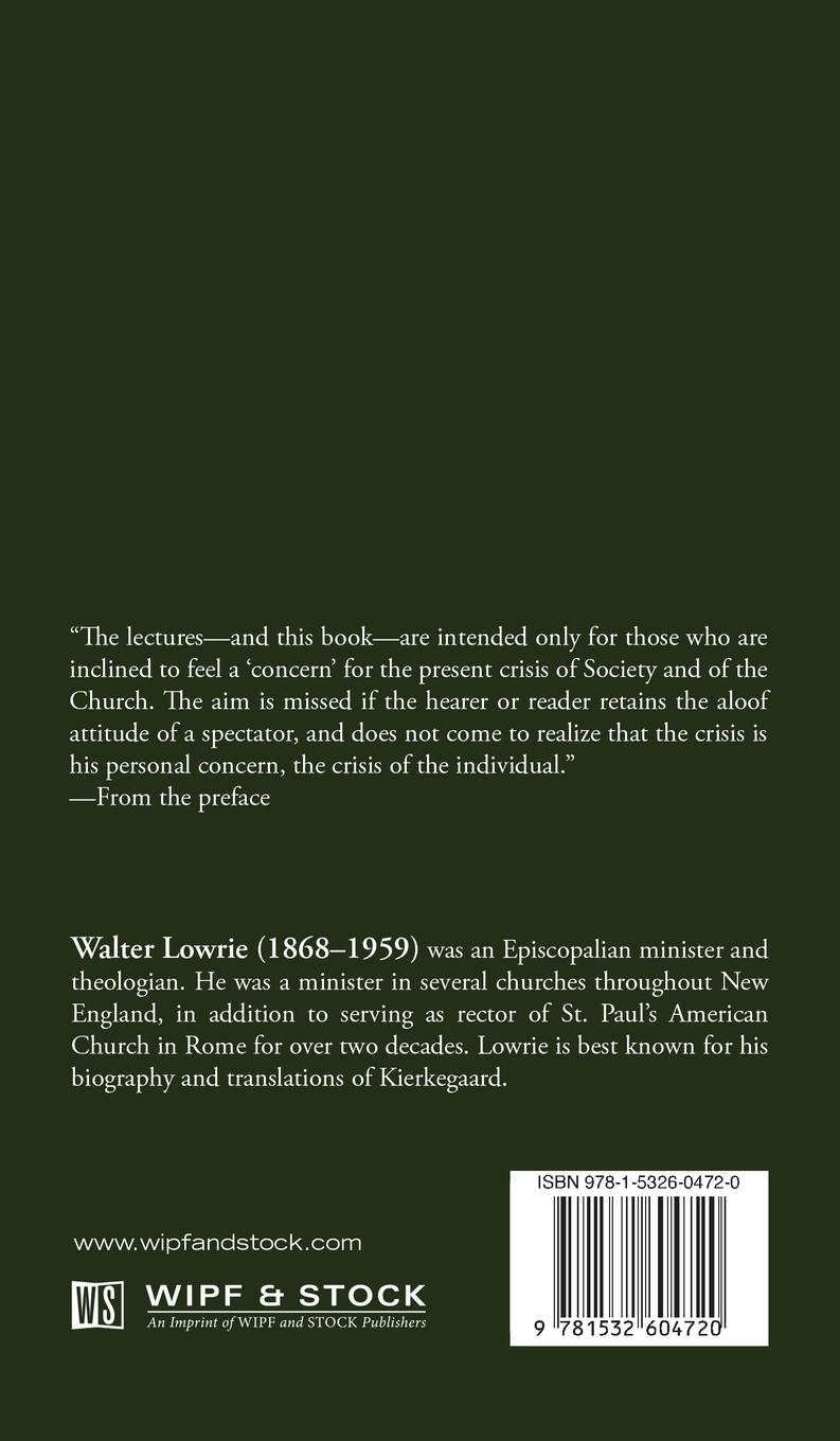 Rückseitencover Our Concern with the Theology of Crisis