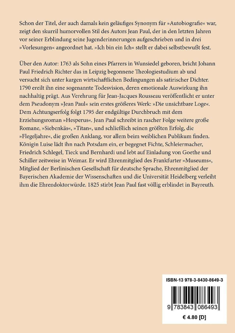 Rückseitencover Selberlebensbeschreibung