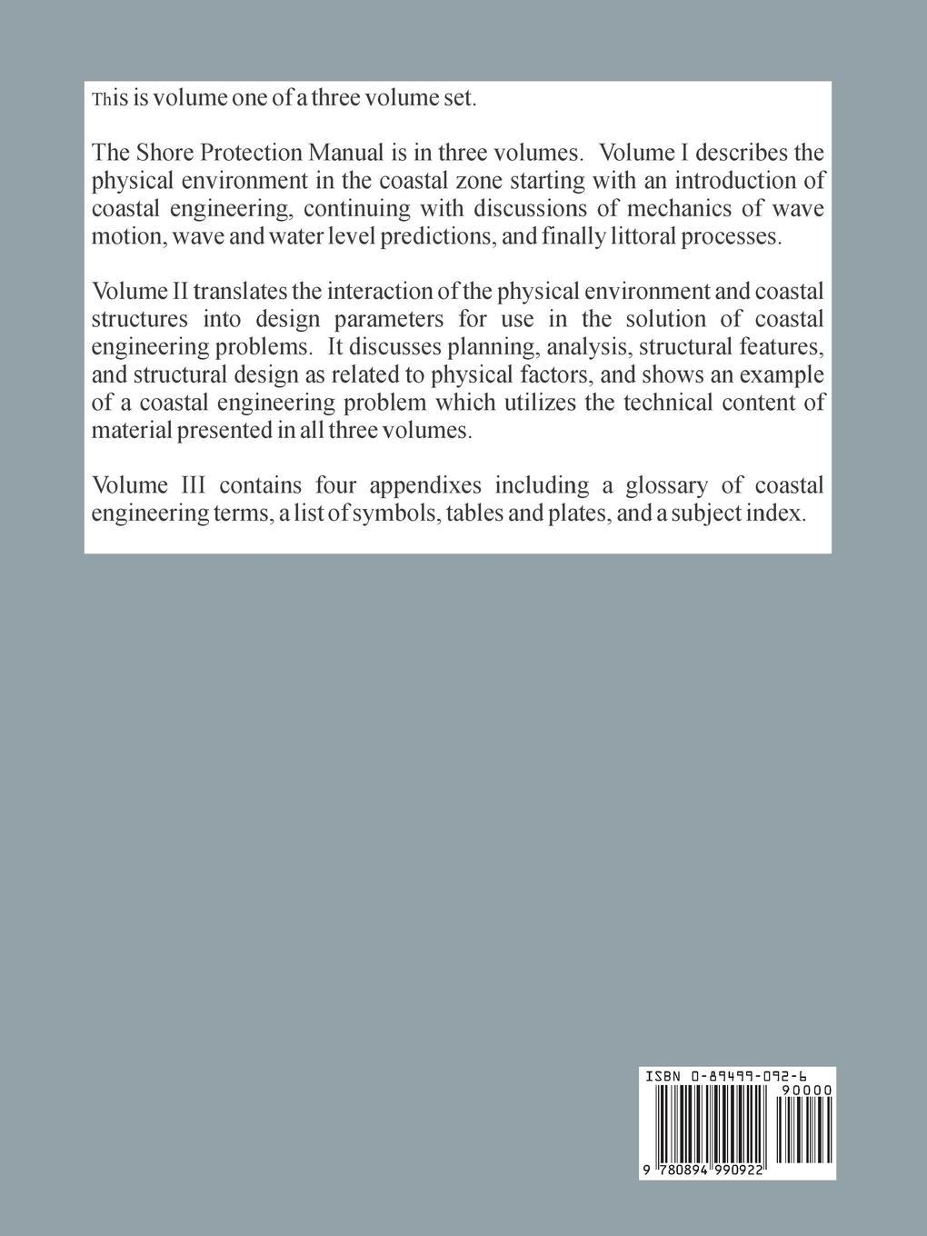 Rückseitencover Shore Protection Manual (Volume One)