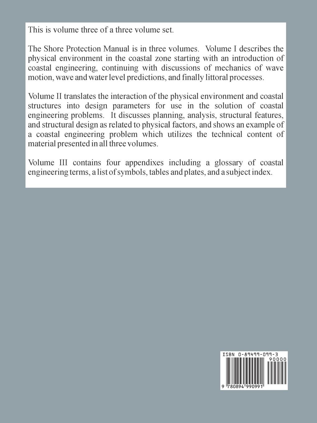 Rückseitencover Shore Protection Manual (Volume Three)