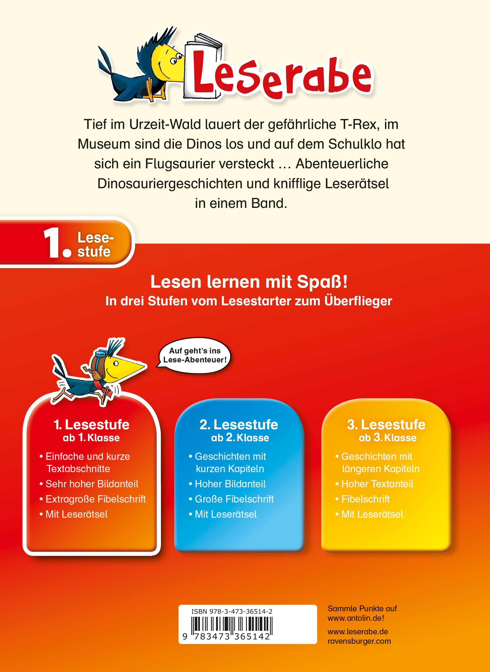Rückseitencover Dinoabenteuer für Erstleser - Leserabe 1. Klasse - Erstlesebuch für Kinder ab 6 Jahren