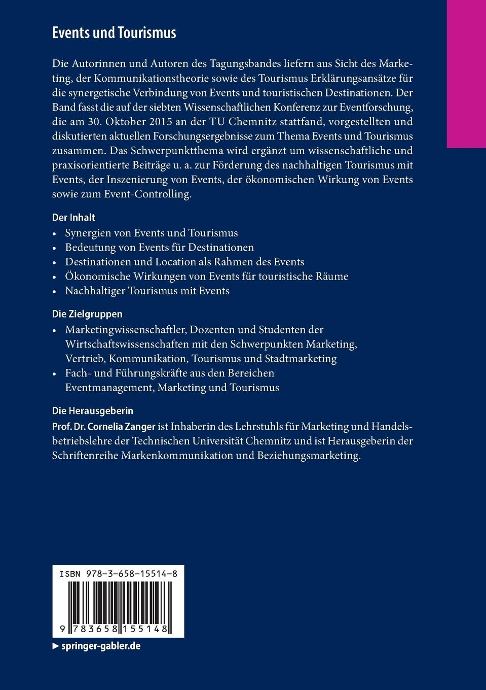 Rückseitencover Events und Tourismus