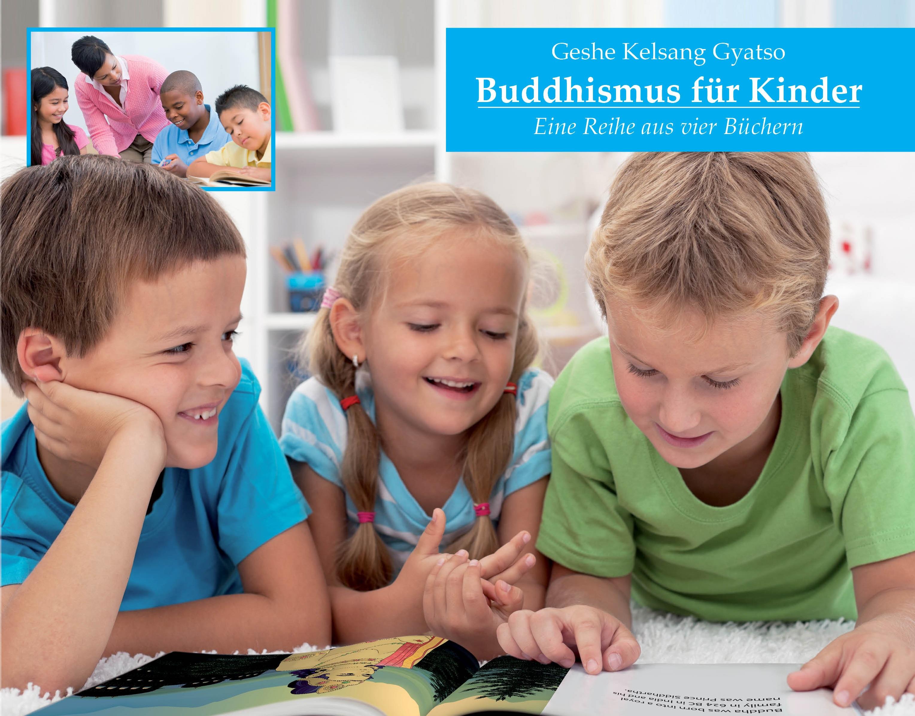 Vorderes Coverbild Buddhismus für Kinder. Eine Reihe von vier Kinderbüchern