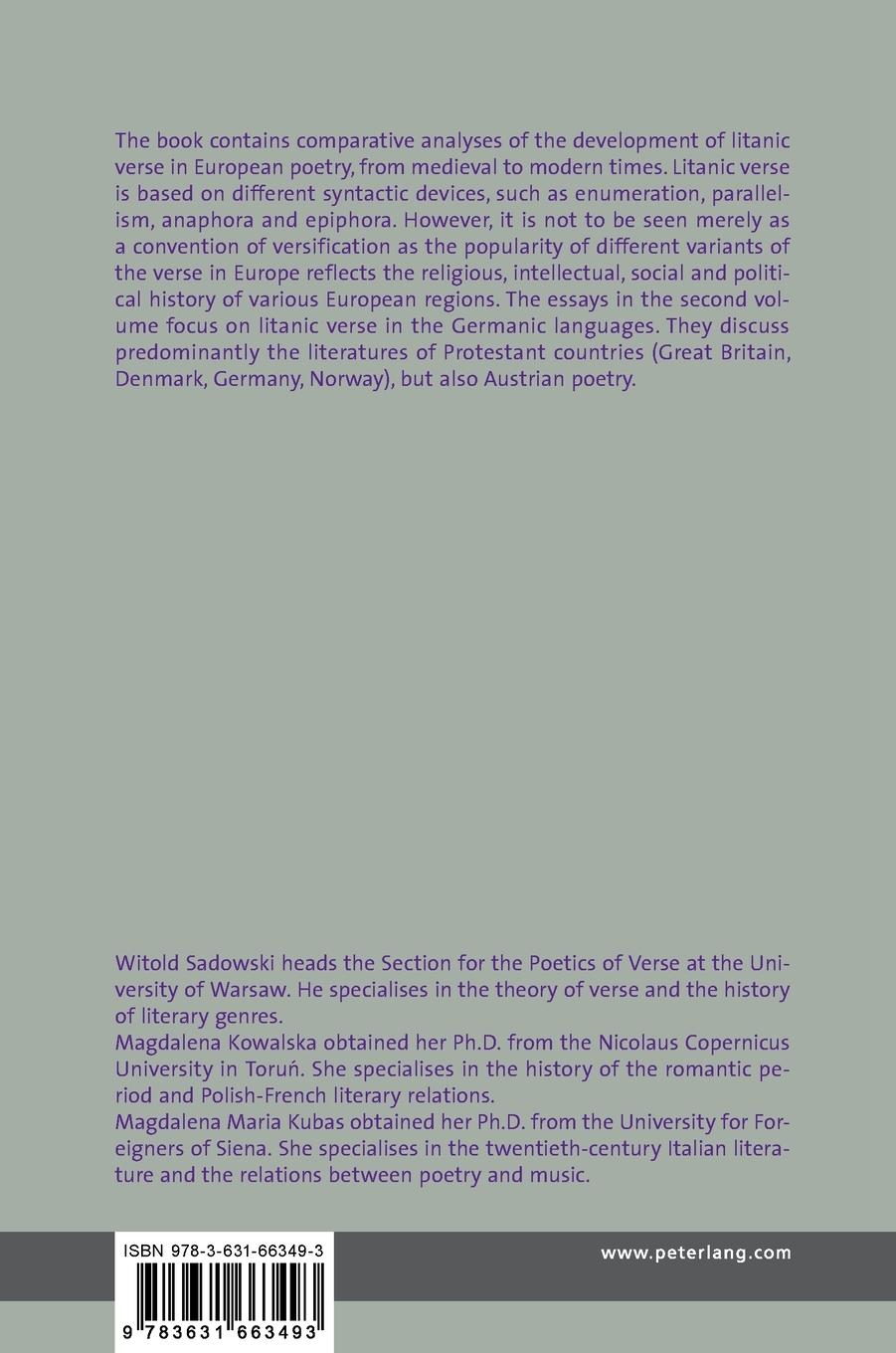 Rückseitencover Litanic Verse II