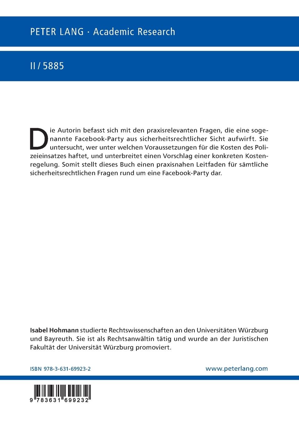 Rückseitencover Facebook-Partys und Sicherheitsrecht