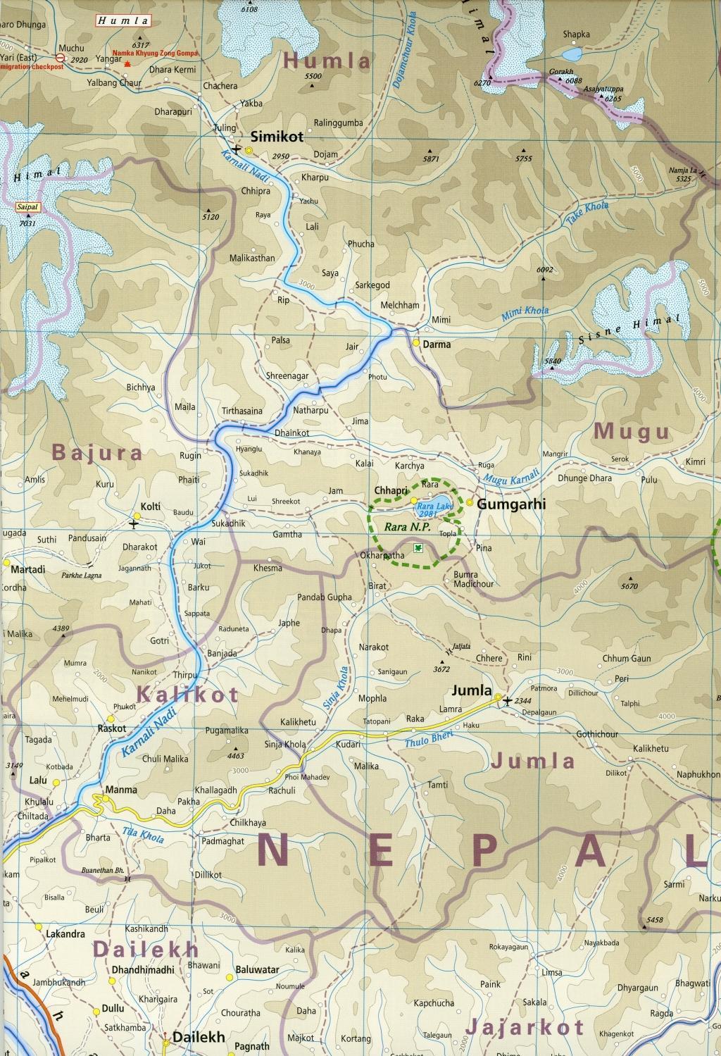 Beispielinhalt (Bild) Reise Know-How Landkarte Nepal 1 : 500 000