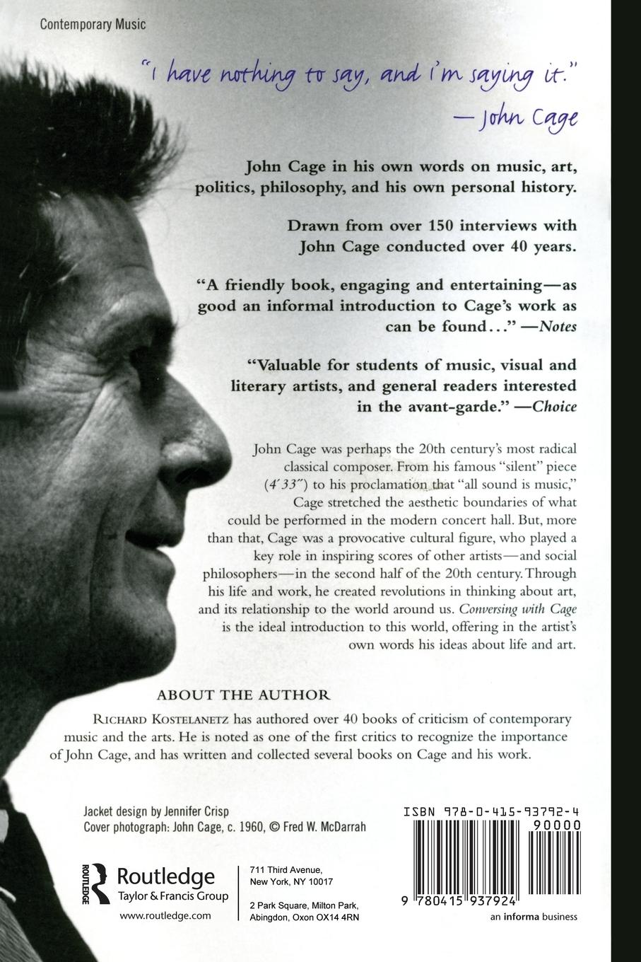 Rückseitencover Conversing with Cage