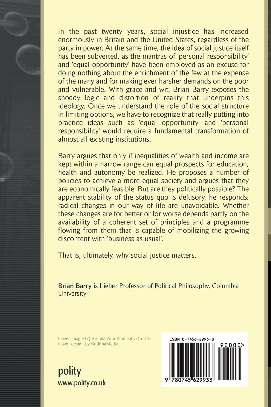 Rückseitencover Why Social Justice Matters